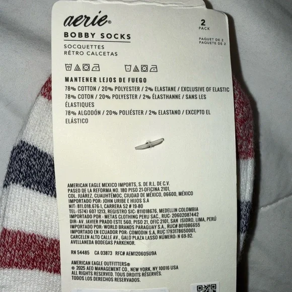 Aerie Bobby Socks - Red, Blue, White - Picture 2 of 5